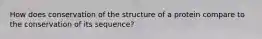 How does conservation of the structure of a protein compare to the conservation of its sequence?