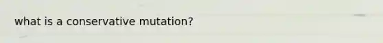what is a conservative mutation?