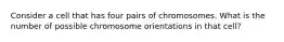 Consider a cell that has four pairs of chromosomes. What is the number of possible chromosome orientations in that cell?