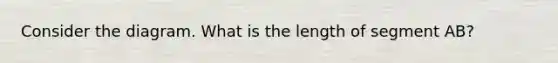 Consider the diagram. What is the length of segment AB?