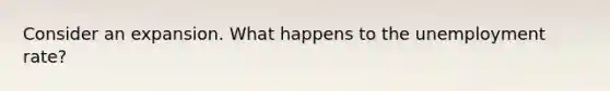 Consider an expansion. What happens to the unemployment rate?