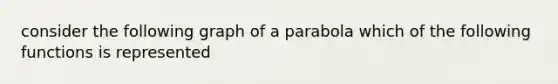 consider the following graph of a parabola which of the following functions is represented