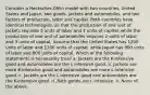 Consider a Heckscher-Ohlin model with two countries, United States and Japan, two goods, jackets and automobiles, and two factors of production, labor and capital. Both countries have identical technologies, so that the production of one unit of jackets requires 3 units of labor and 2 units of capital, while the production of one unit of automobiles requires 2 units of labor and 3 units of capital. Assume that the United States has 1200 units of labor and 1200 units of capital, while Japan has 900 units of labor and 600 units of capital. Which of the following statements is necessarily true? a. Jackets are the K-intensive good and automobiles are the L-intensive good. b. Jackets are more K-intensive good and automobiles are more L-intensive good. c. Jackets are the L-intensive good and automobiles are the K-intensive good. d. Both goods are L-intensive. e. None of the above.