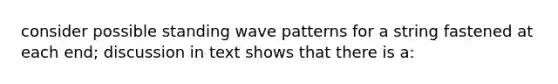 consider possible standing wave patterns for a string fastened at each end; discussion in text shows that there is a: