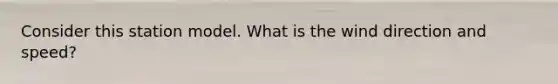 Consider this station model. What is the wind direction and speed?