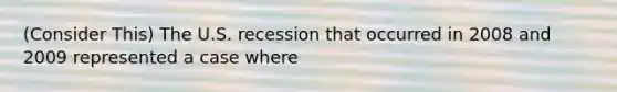 (Consider This) The U.S. recession that occurred in 2008 and 2009 represented a case where