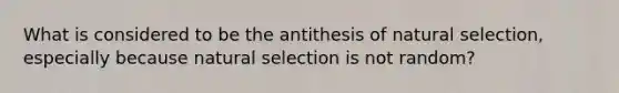 What is considered to be the antithesis of natural selection, especially because natural selection is not random?