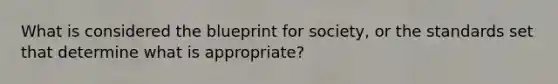 What is considered the blueprint for society, or the standards set that determine what is appropriate?