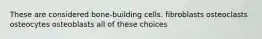 These are considered bone-building cells. fibroblasts osteoclasts osteocytes osteoblasts all of these choices