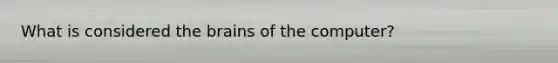 What is considered the brains of the computer?