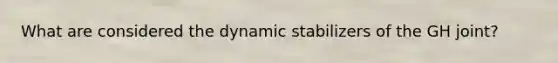 What are considered the dynamic stabilizers of the GH joint?