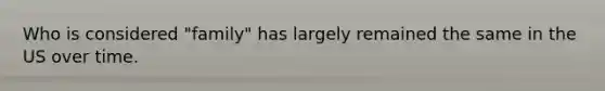 Who is considered "family" has largely remained the same in the US over time.