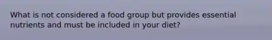 What is not considered a food group but provides essential nutrients and must be included in your diet?
