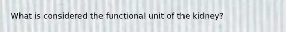 What is considered the functional unit of the kidney?