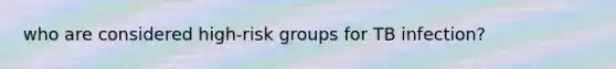 who are considered high-risk groups for TB infection?