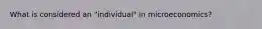 What is considered an "individual" in microeconomics?