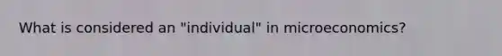 What is considered an "individual" in microeconomics?