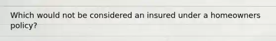 Which would not be considered an insured under a homeowners policy?