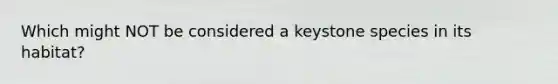 Which might NOT be considered a keystone species in its habitat?