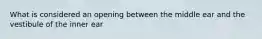 What is considered an opening between the middle ear and the vestibule of the inner ear