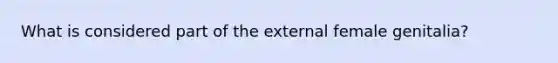 What is considered part of the external female genitalia?