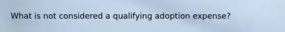 What is not considered a qualifying adoption expense?