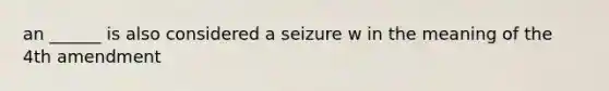 an ______ is also considered a seizure w in the meaning of the 4th amendment