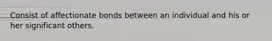 Consist of affectionate bonds between an individual and his or her significant others.