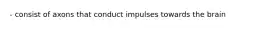 - consist of axons that conduct impulses towards the brain