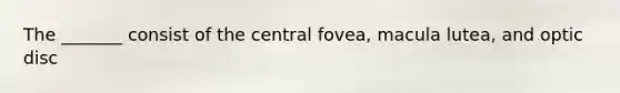 The _______ consist of the central fovea, macula lutea, and optic disc