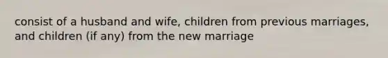 consist of a husband and wife, children from previous marriages, and children (if any) from the new marriage