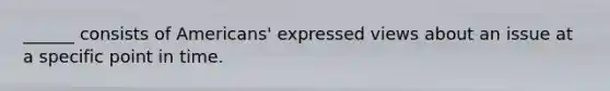 ______ consists of Americans' expressed views about an issue at a specific point in time.