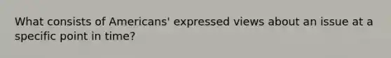 What consists of Americans' expressed views about an issue at a specific point in time?