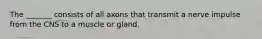 The _______ consists of all axons that transmit a nerve impulse from the CNS to a muscle or gland.