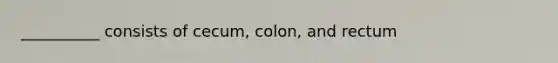 __________ consists of cecum, colon, and rectum