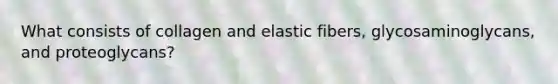 What consists of collagen and elastic fibers, glycosaminoglycans, and proteoglycans?