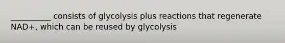 __________ consists of glycolysis plus reactions that regenerate NAD+, which can be reused by glycolysis