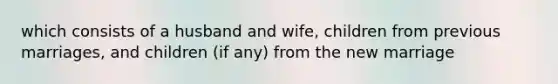 which consists of a husband and wife, children from previous marriages, and children (if any) from the new marriage