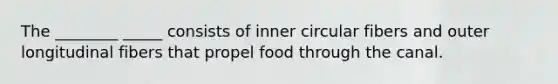 The ________ _____ consists of inner circular fibers and outer longitudinal fibers that propel food through the canal.