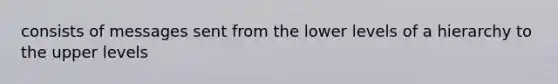 consists of messages sent from the lower levels of a hierarchy to the upper levels