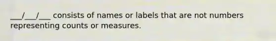 ___/___/___ consists of names or labels that are not numbers representing counts or measures.