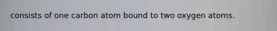 consists of one carbon atom bound to two oxygen atoms.