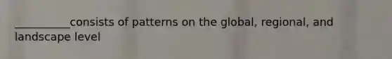 __________consists of patterns on the global, regional, and landscape level