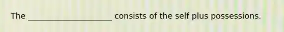 The _____________________ consists of the self plus possessions.