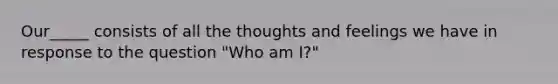 Our_____ consists of all the thoughts and feelings we have in response to the question "Who am I?"