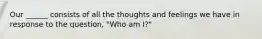 Our ______ consists of all the thoughts and feelings we have in response to the question, "Who am I?"