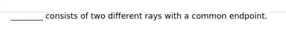 ​________ consists of two different rays with a common endpoint.