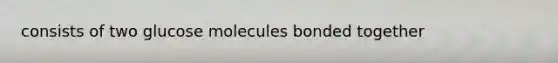 consists of two glucose molecules bonded together