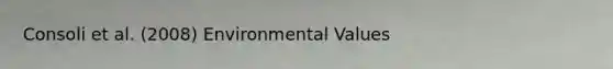 Consoli et al. (2008) Environmental Values