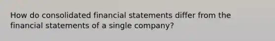 How do consolidated financial statements differ from the financial statements of a single company?